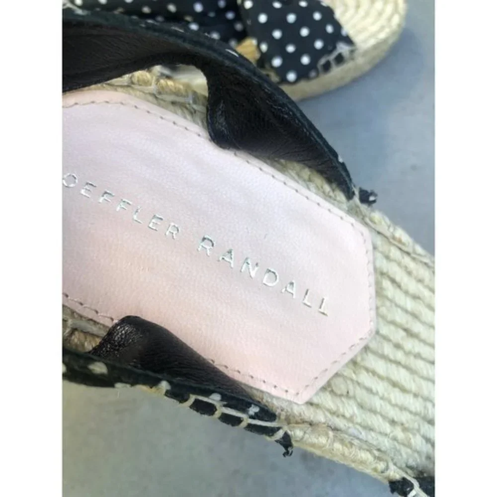 NEW LOEFLER Randal Tessa Espadrille Wedge Polka Dot Sandals size 8.5